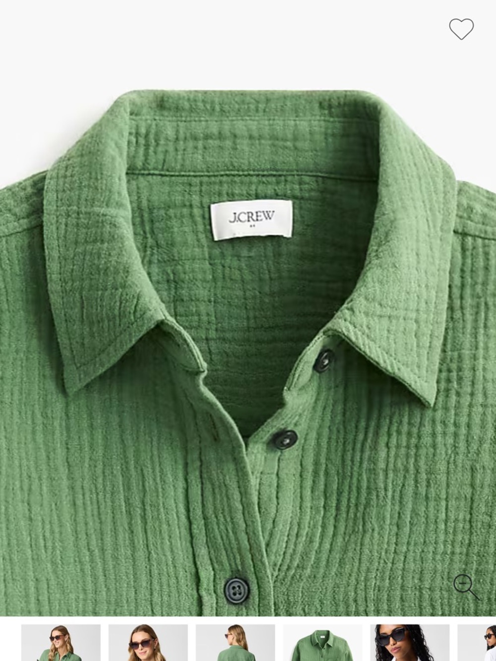 J. Crew Double Gauze Moss Green  Button-Down Shirt